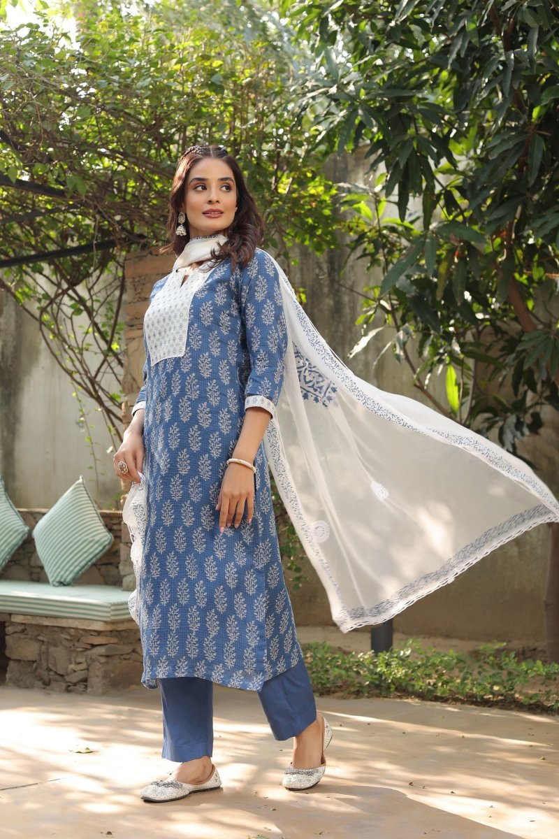 PAYAL Kota Chex Kurta Suit Set with Stunning Print - Payal