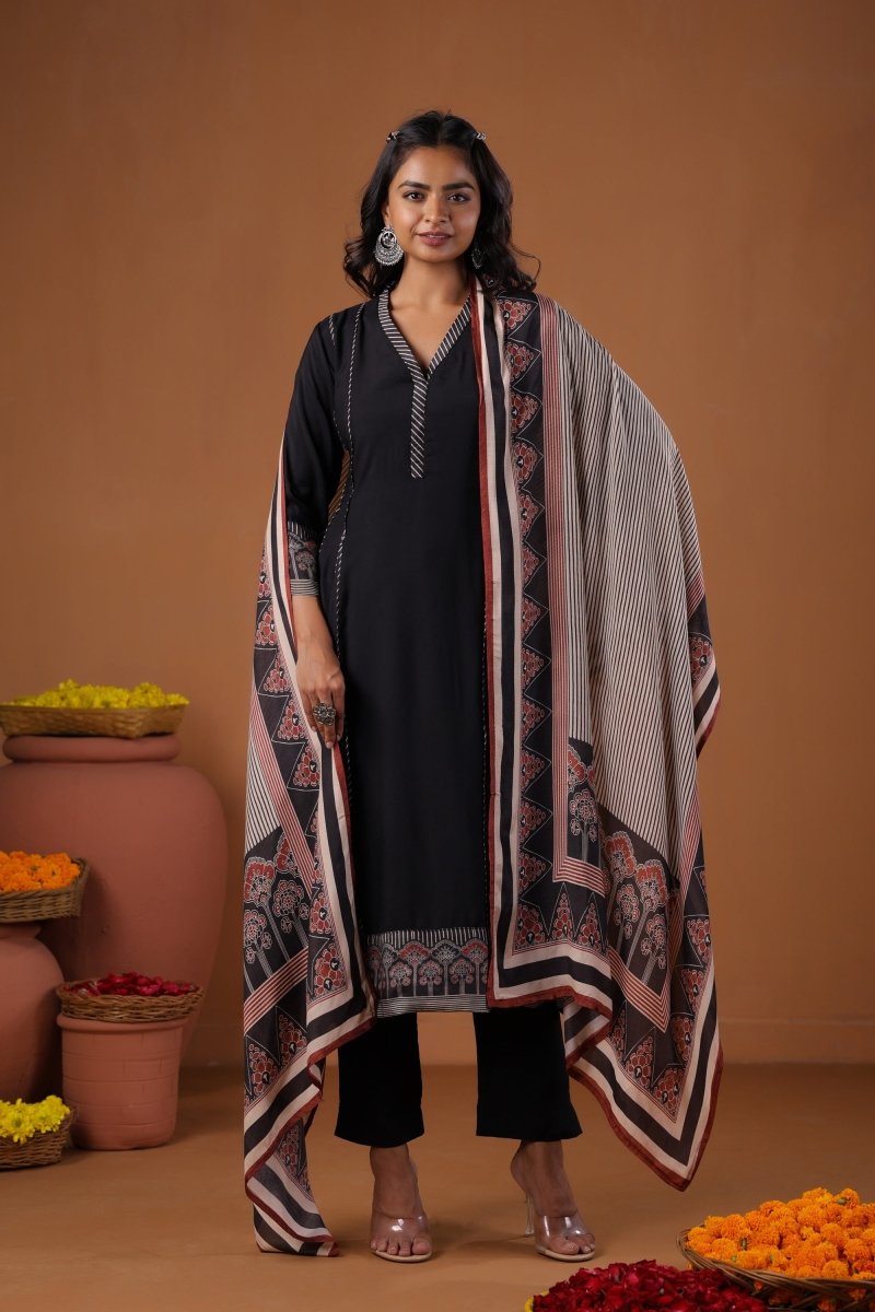 PAYAL Muslin Black Kurta Suit Set - Payal
