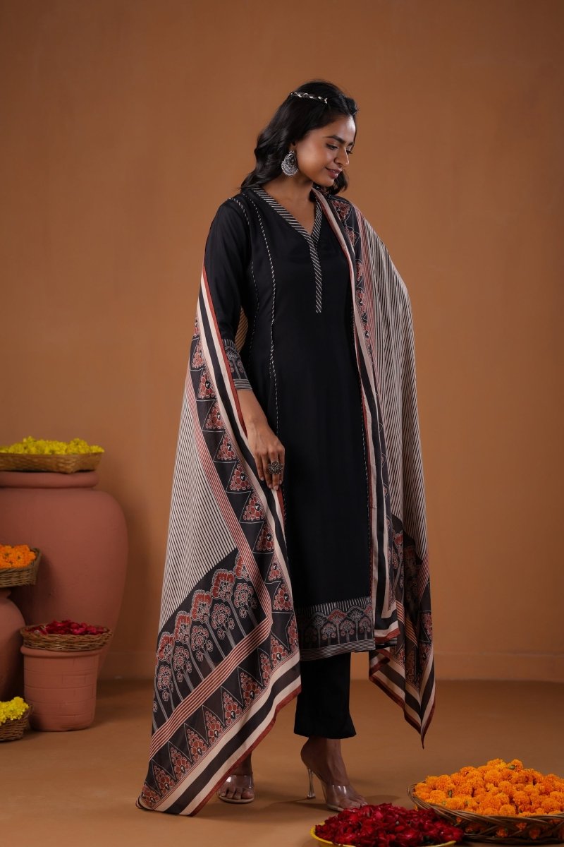 PAYAL Muslin Black Kurta Suit Set - Payal