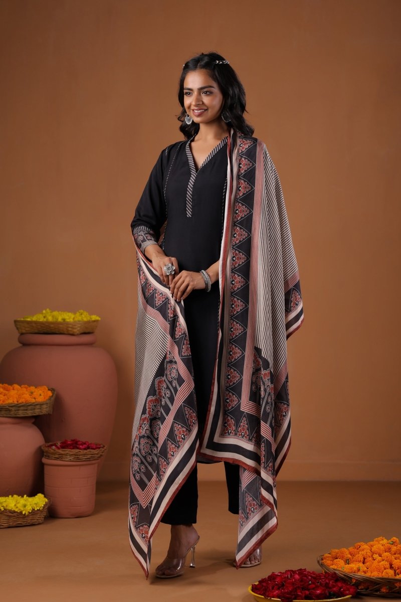 PAYAL Muslin Black Kurta Suit Set - Payal