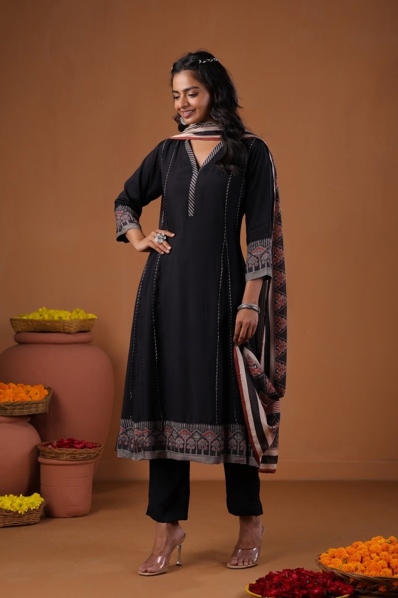 PAYAL Muslin Black Kurta Suit Set - Payal