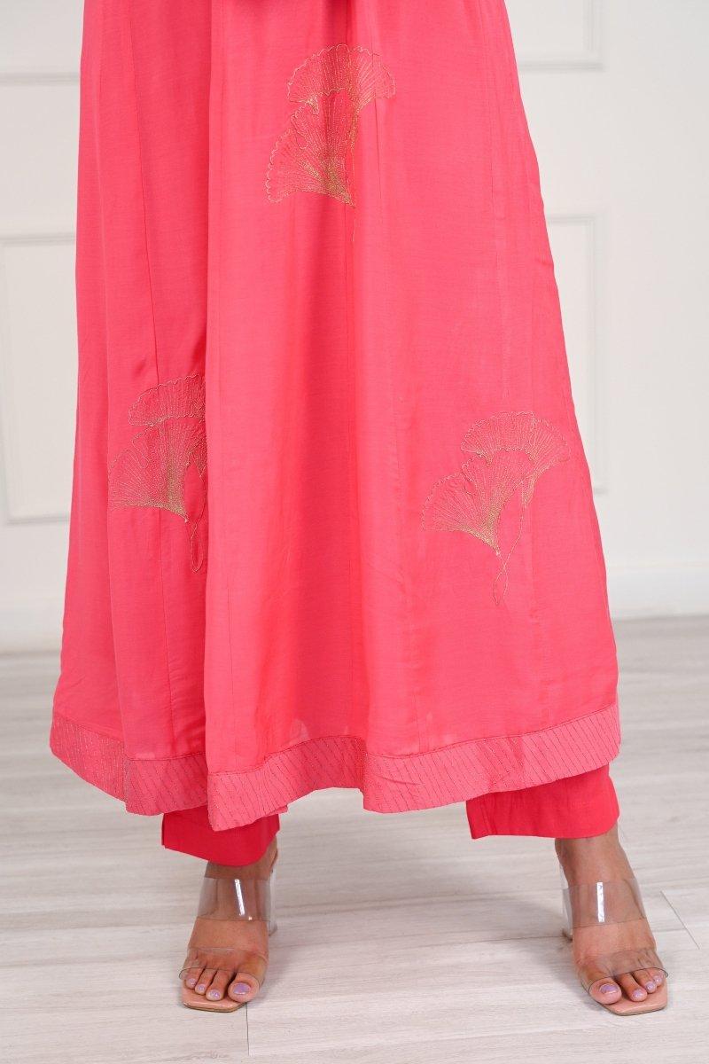 PAYAL Pink Kalidar Suit Set with Printed Dupatta - Payal