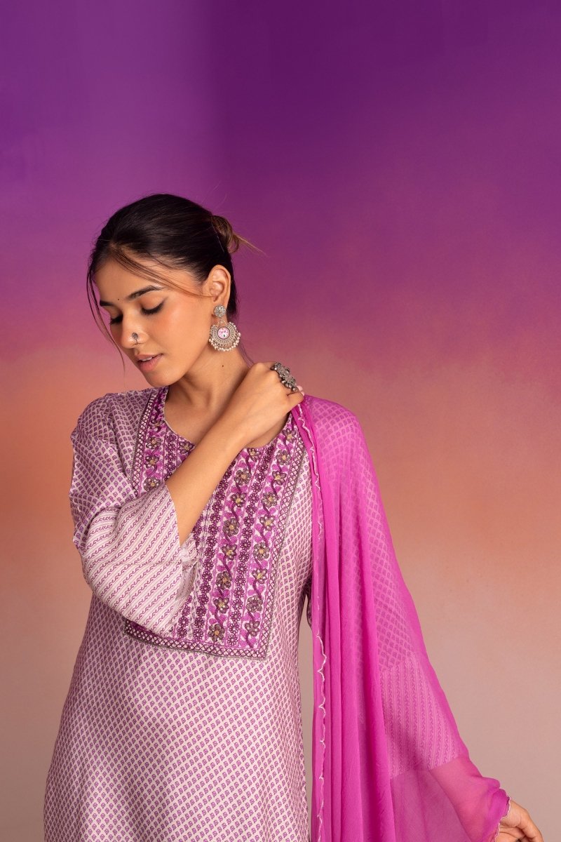 PAYAL Pink Kurta Suit Set with Hand Embroidery Detailing - Payal