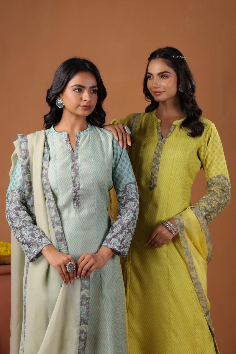 PAYAL Yellow Kurta Suit Set with Embroidery Detailing - Payal