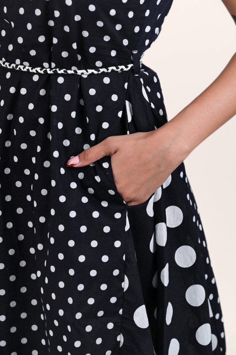 WOK Polka Dot A - line Midi Dress - Payal