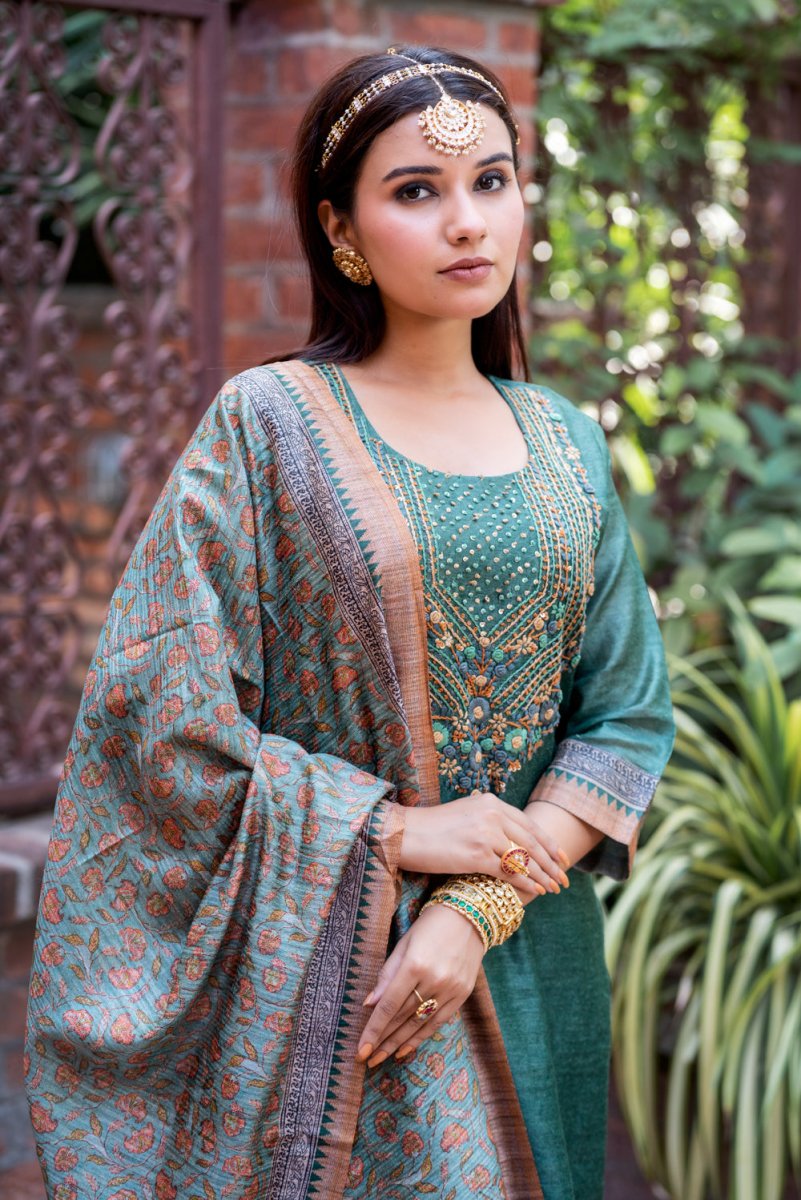 Basil Cotton Chanderi Suit Set - Payal