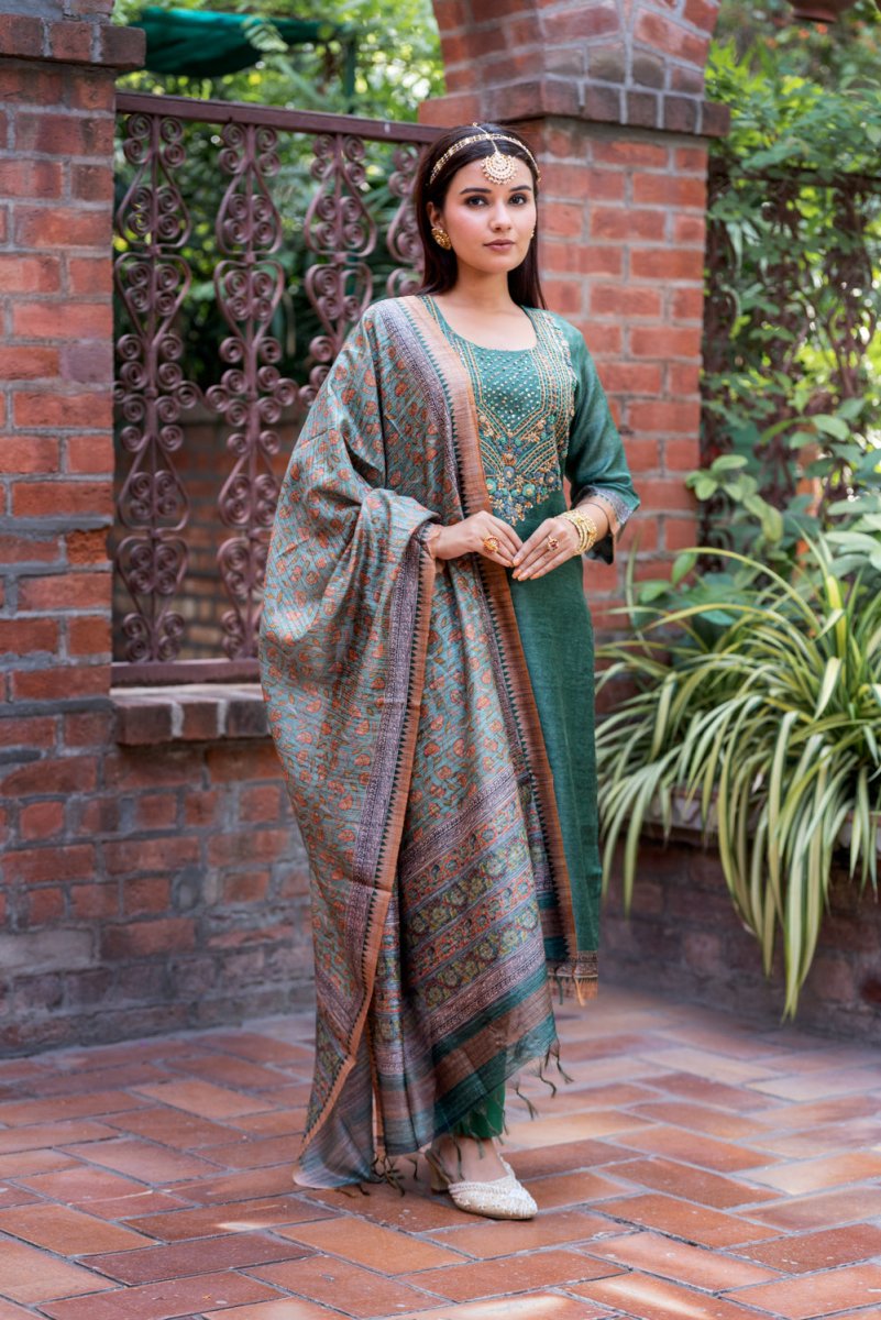 Basil Cotton Chanderi Suit Set - Payal
