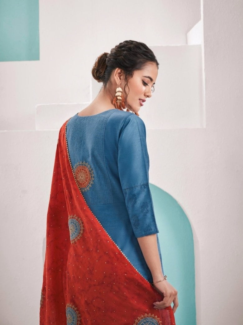 Blue Festive Suit Set - Payal