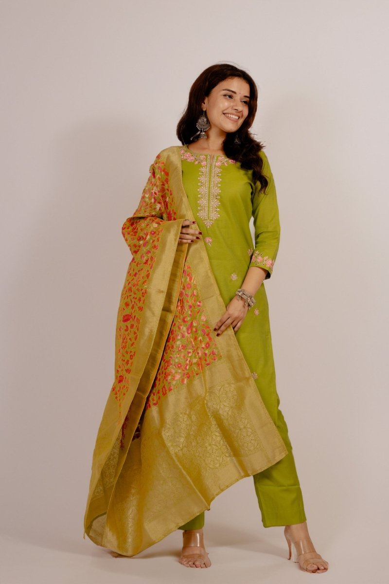 Cotton Straight Cut Suit Set - Payal