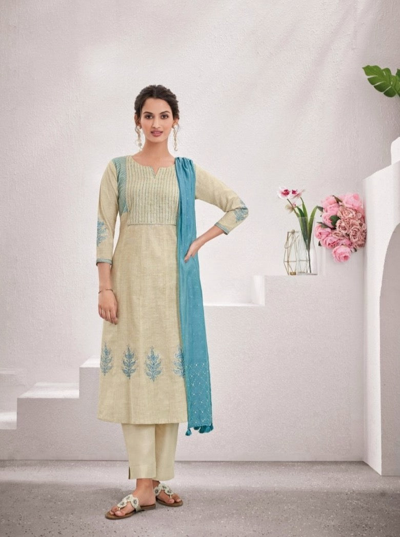 cream suit set - Payal