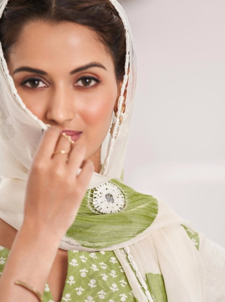 Green Cotton Suit Set - Payal