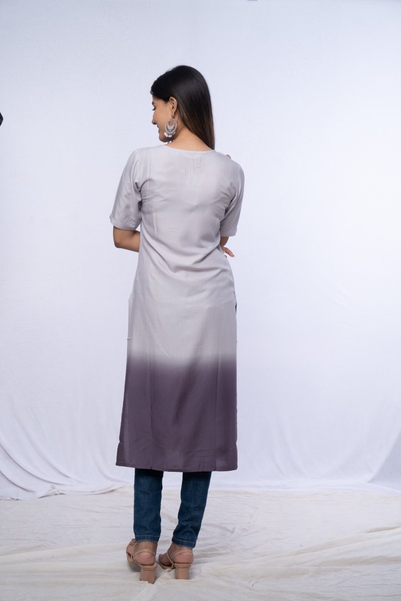Grey Dyed Kurti Top - Payal