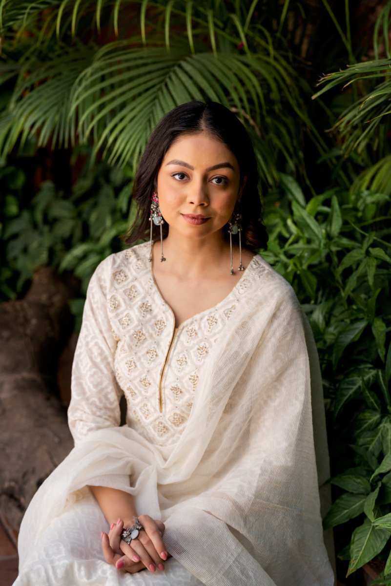 Katan Weave Handloom Cotton Suit Set - Payal