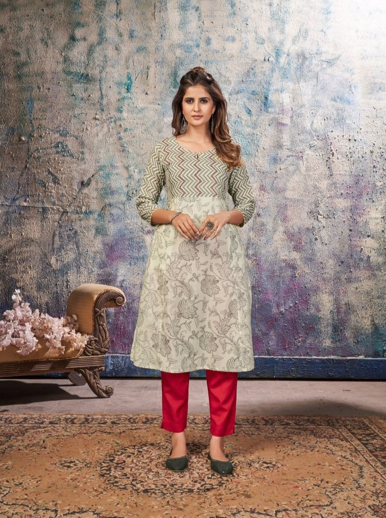 Maroon Cotton A-Line Casual Kurti - Payal
