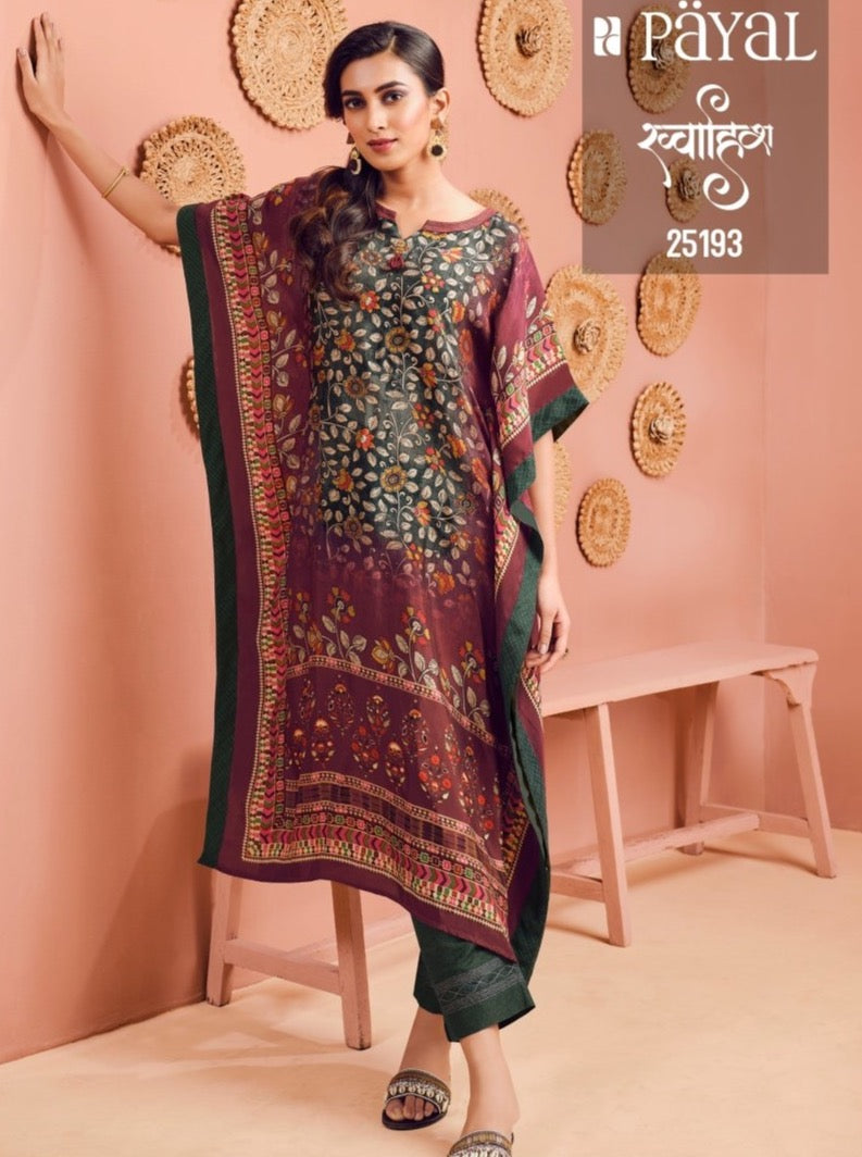 Maroon Muslin Aline Kurta With Pant - Payal