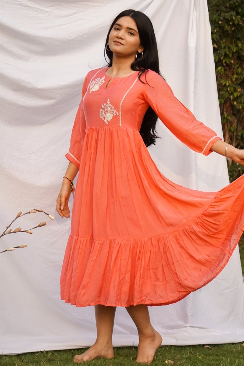 Mulmul long flared Kurti - Payal