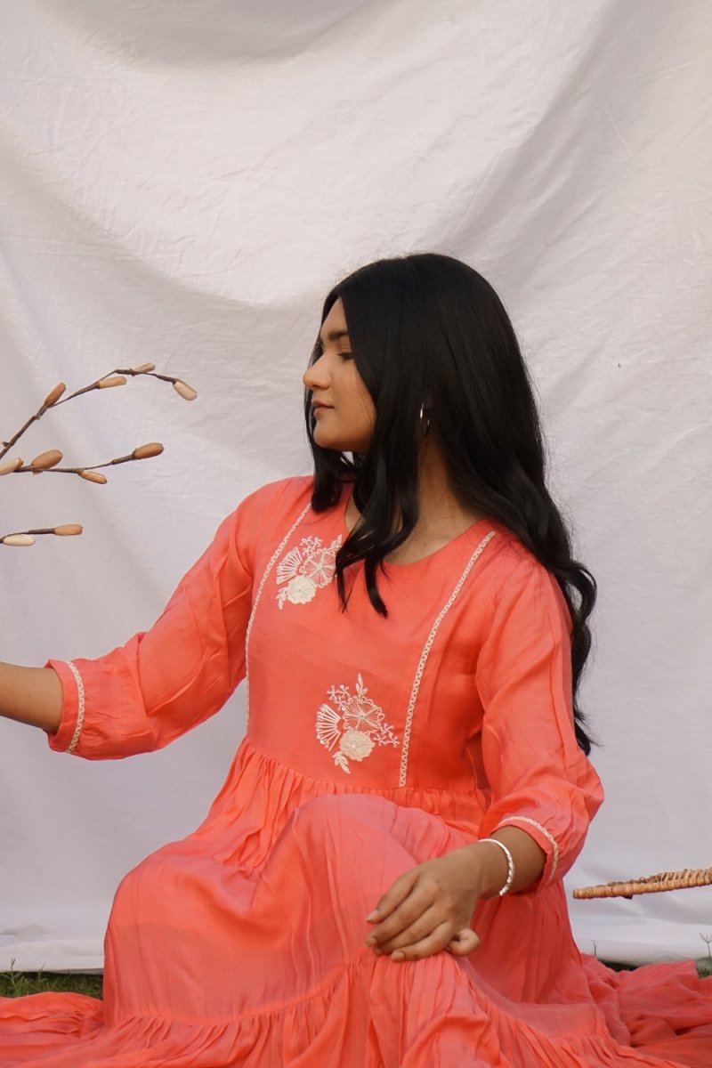 Mulmul long flared Kurti - Payal