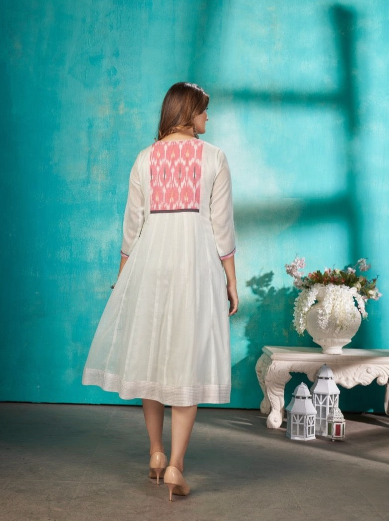 Offwhite Mal mal kurti with short jacket - Payal