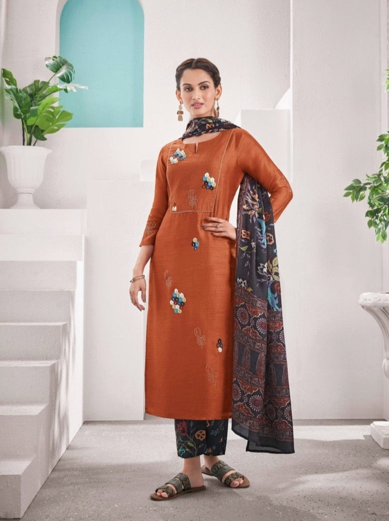 Orange Festive Suit Set - Payal