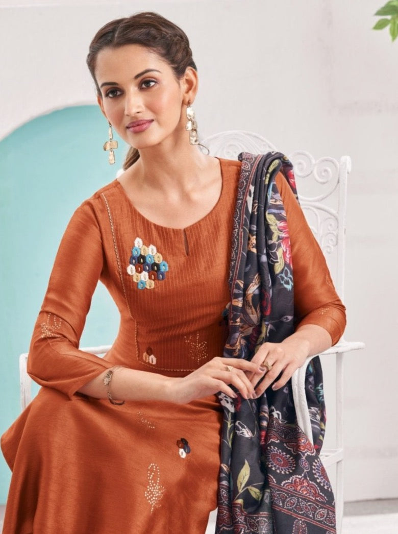 Orange Festive Suit Set - Payal