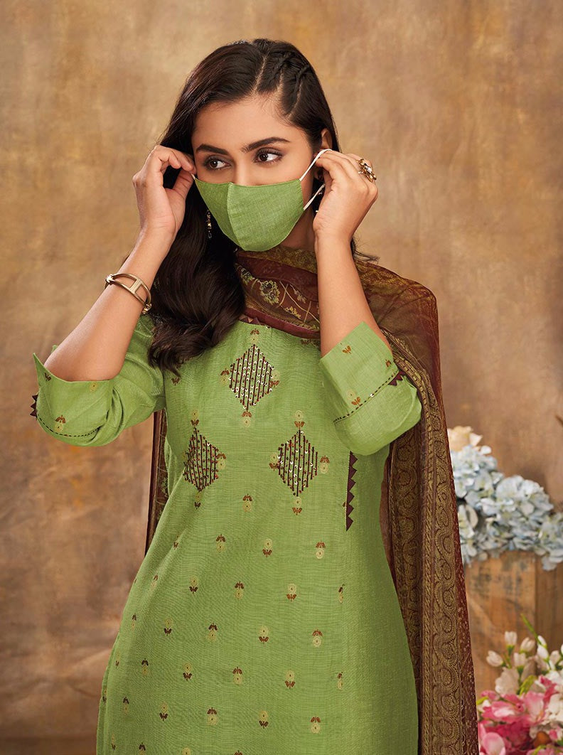 Payal Deigner Straight Cut Smart Look Casul Ethnic Wear Online Pant Suit - Payal