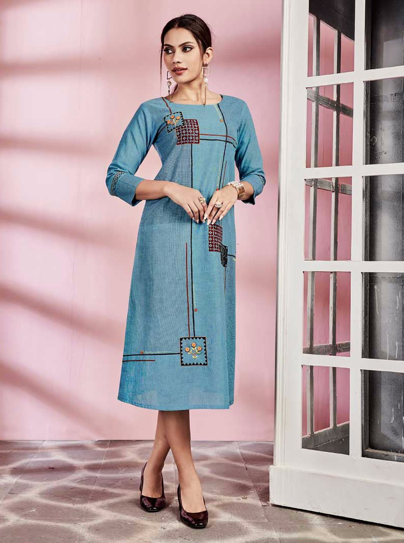 Payal Designer Aline Casual Block Work Ethnic Wear Online Kurta-Kurti - Payal