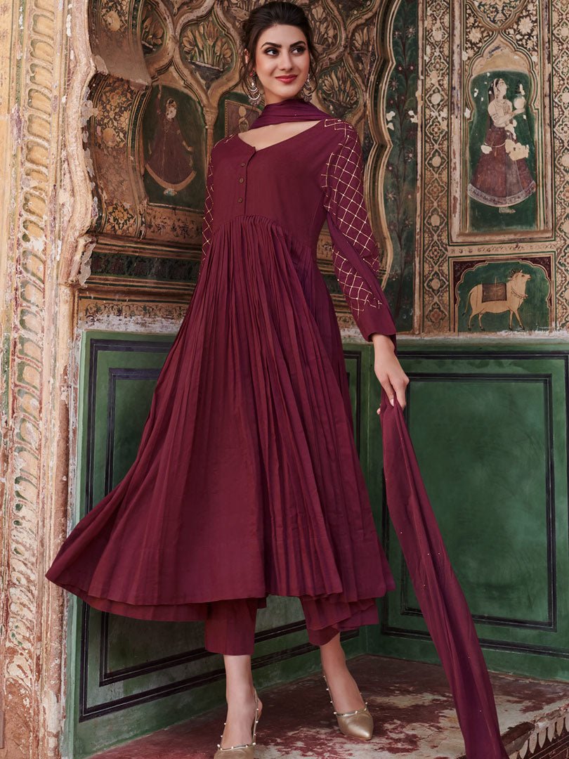 Payal Designer Aline Fstive Smart Look Full Sleeve indian ethnic wear Online Pent Suit - Payal