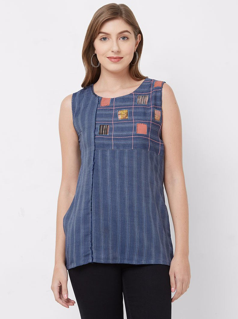 Payal Designer Aline Sleeveless Summer Wear Casual Short Length Online women Kurta-Kurti - Payal