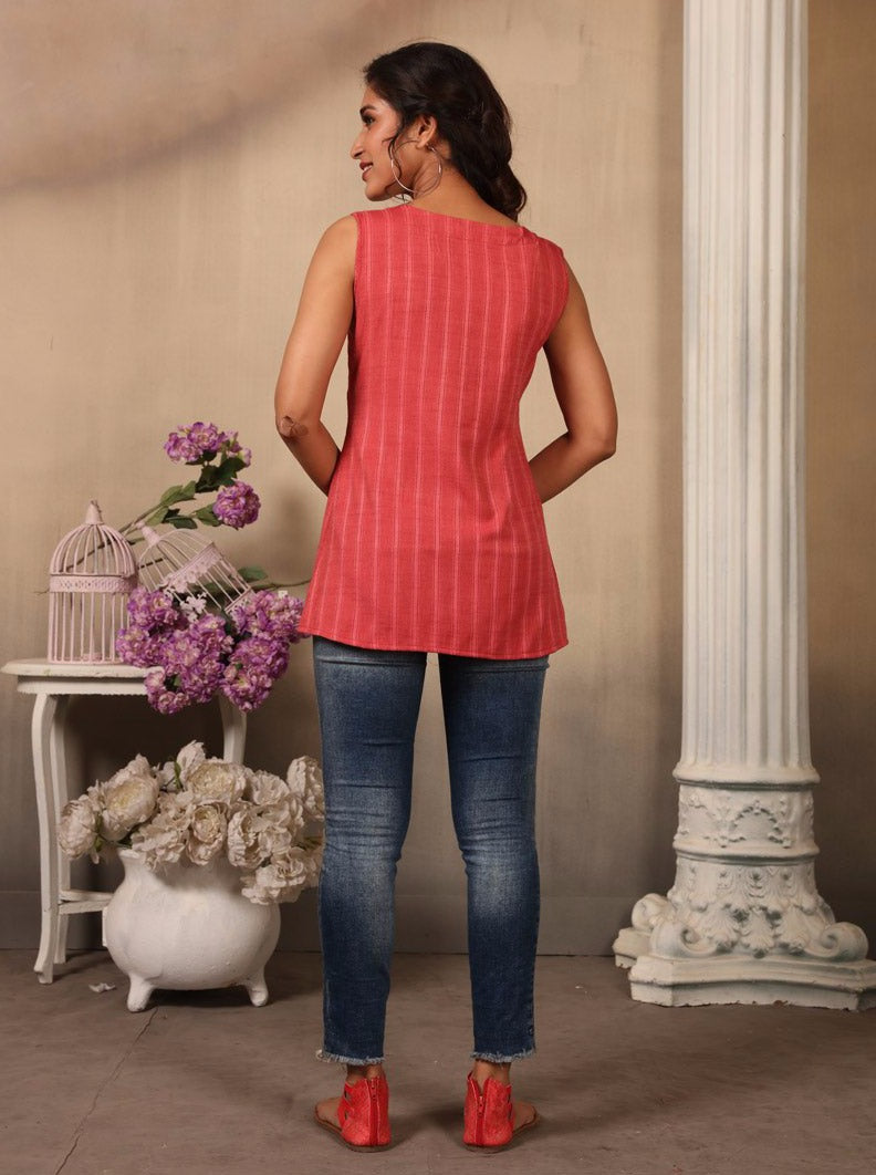 Payal Designer Aline Sleeveless Summer Wear Casual Short Length Online women Kurta-Kurti - Payal