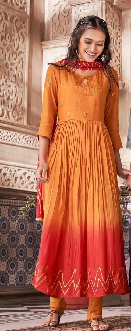 Payal Designer Ethnic Wear Aline Festive Different Look 3-4 Sleeve Latest Online Women Churidar Suit - Payal