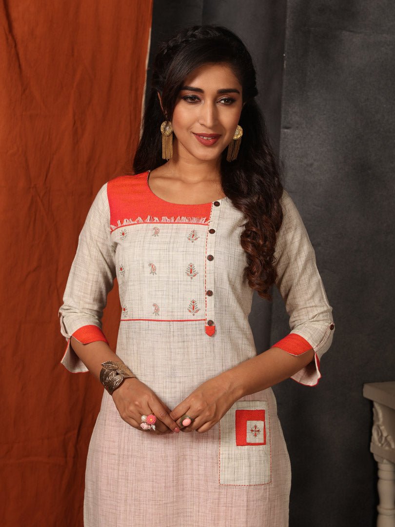Payal Designer ethnic wear Straight Cut Office Look 3-4 Sleeve Online Kurta-Kurti - Payal