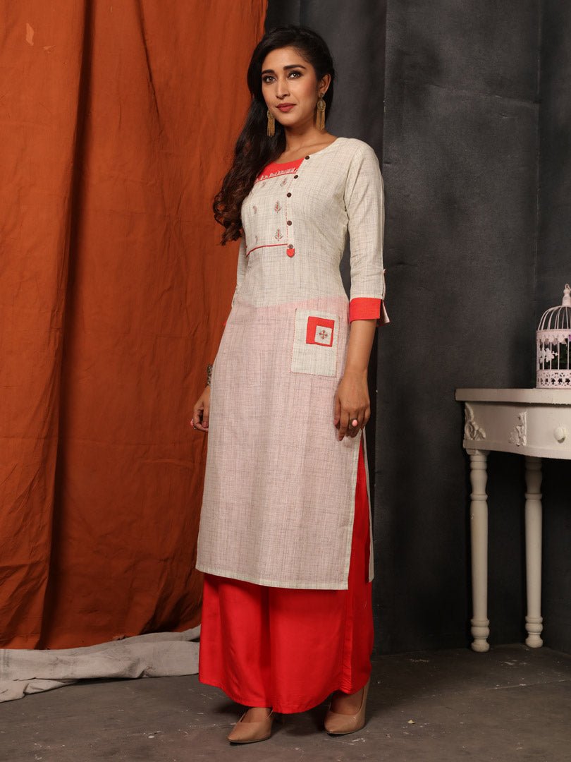 Payal Designer ethnic wear Straight Cut Office Look 3-4 Sleeve Online Kurta-Kurti - Payal