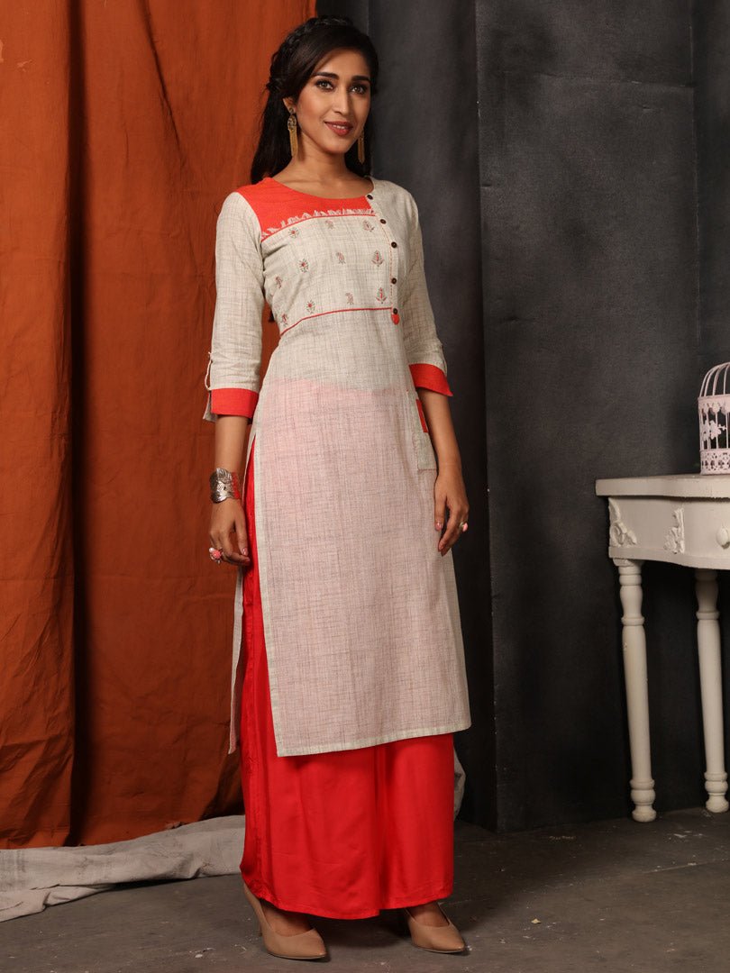 Payal Designer ethnic wear Straight Cut Office Look 3-4 Sleeve Online Kurta-Kurti - Payal