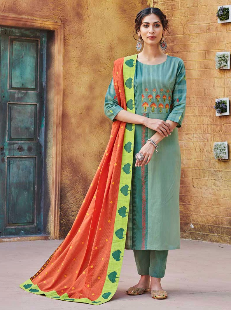 Payal Designer Straight Cut Casual Ethnic Wear M.Embrodery Work Online Pent Suit - Payal