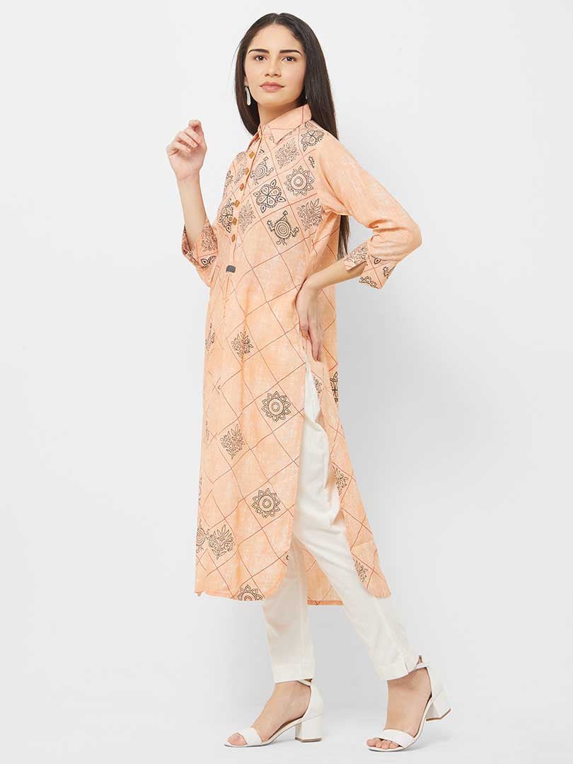 Payal Designer Straight Cut Cusual 3-4 Sleeve Smart Look Women Online Kurta-Kurti - Payal