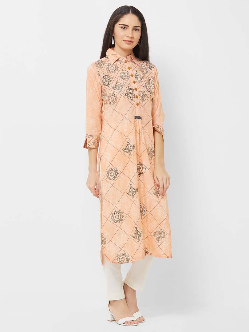 Payal Designer Straight Cut Cusual 3-4 Sleeve Smart Look Women Online Kurta-Kurti - Payal