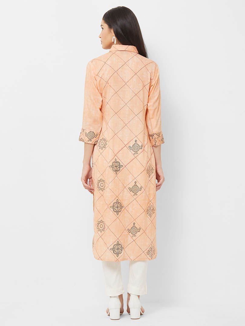 Payal Designer Straight Cut Cusual 3-4 Sleeve Smart Look Women Online Kurta-Kurti - Payal