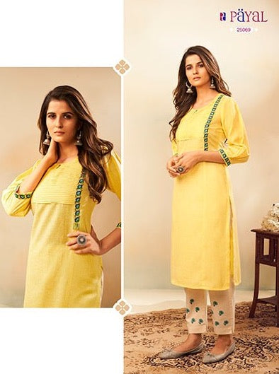 Payal Designer Straight Cut Different Look Ethnic Wear Online Kurta With Pent - Payal