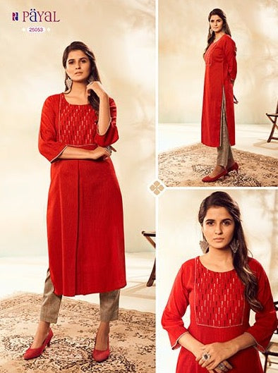 Payal Designer Straight Cut Different Look Ethnic Wear Online Kurta With Pent - Payal