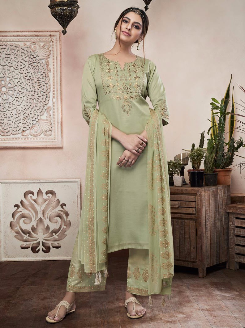 Payal Designer Straight Cut Festive Different Look 3-4 Sleeve Ethnic Wear Online Pent Suit - Payal