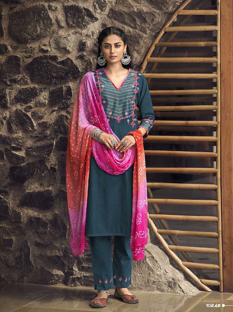 Payal Designer Straight Cut Festive Smart Look Ethnic Wear Online Pent Suit - Payal