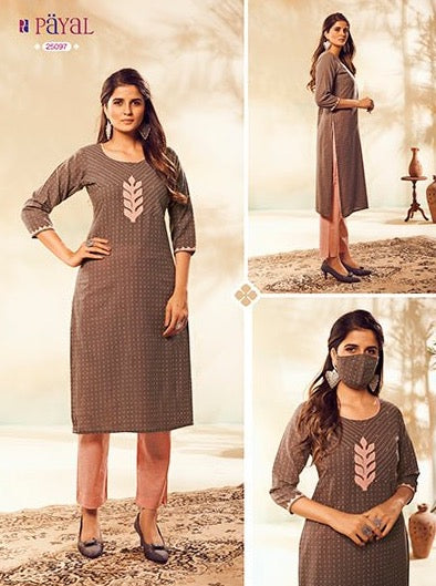 Payal Designer Straight Cut Office Look Casual Ethnic Wear Online Kurta With Pent - Payal