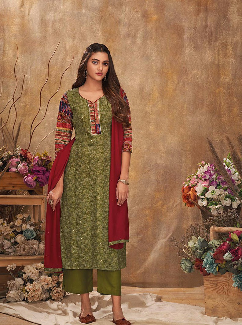 Payal Designer Straight Cut Smart Look Casual Ethnic Wear Online Pent Suit - Payal