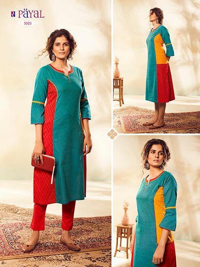 Payal Designer Straight Cut Smart Look Ehtnic Wear Online Kurta-Kurti - Payal
