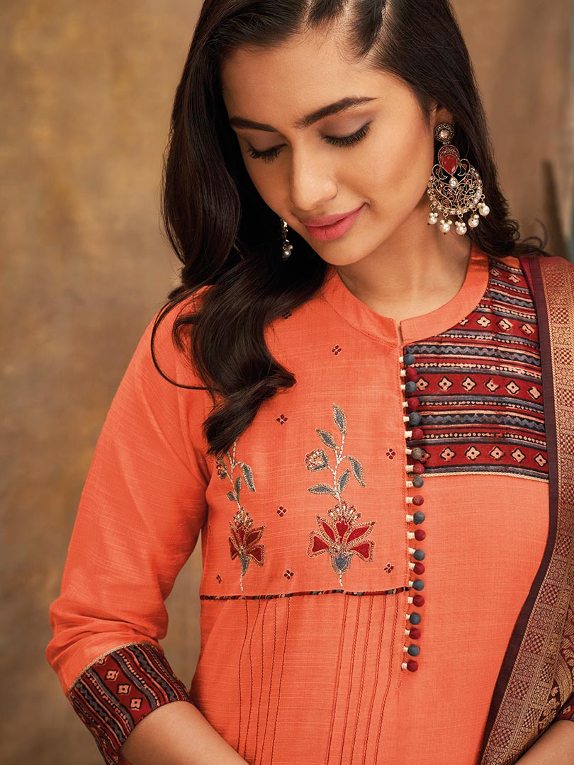 Payal Designer Straight Cut Smart Look Festive Ethnic Wear Online Pent Suit - Payal