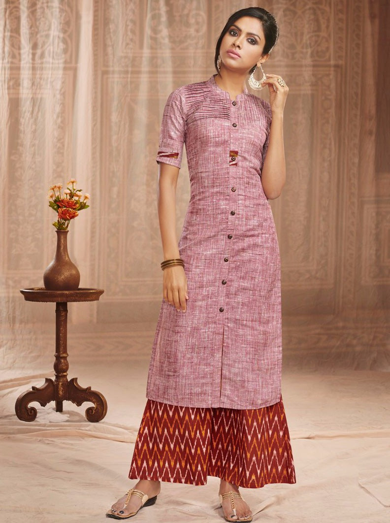 Payal Designer Wear Blouse Sleeve Straight Cut Stitched Kurta With Palazzo Suit New - Payal