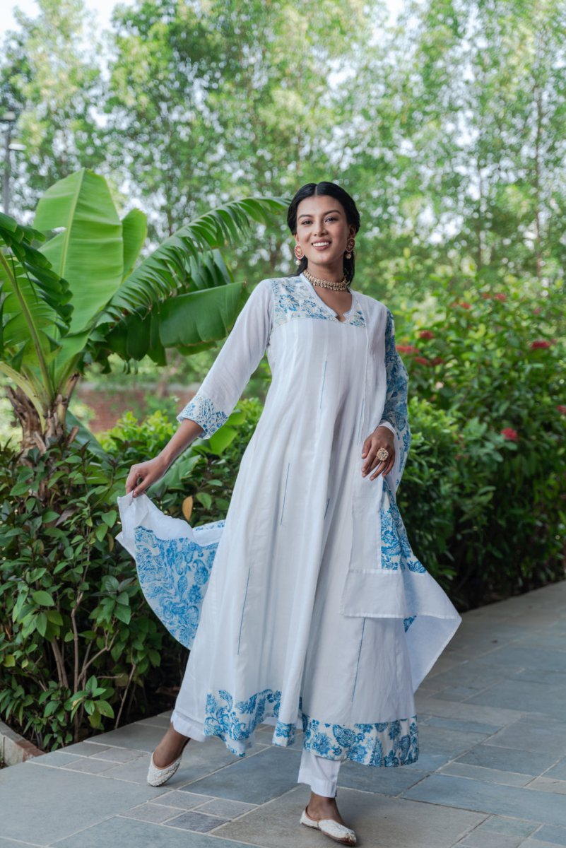 PAYAL Festive White Anarkali Suit Set - Payal