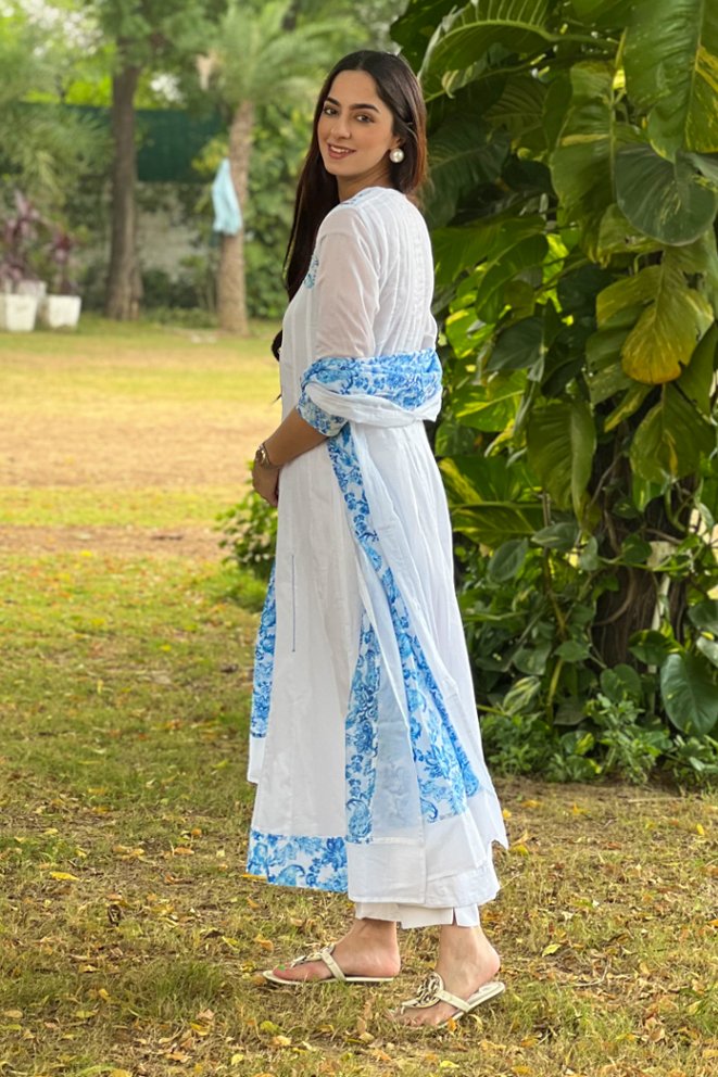 PAYAL Festive White Anarkali Suit Set - Payal