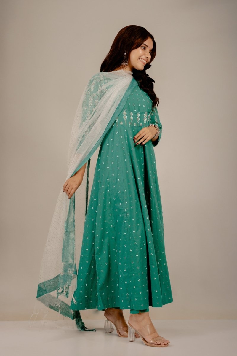 PAYAL Handloom Cotton Anarkali Suit Set - Payal