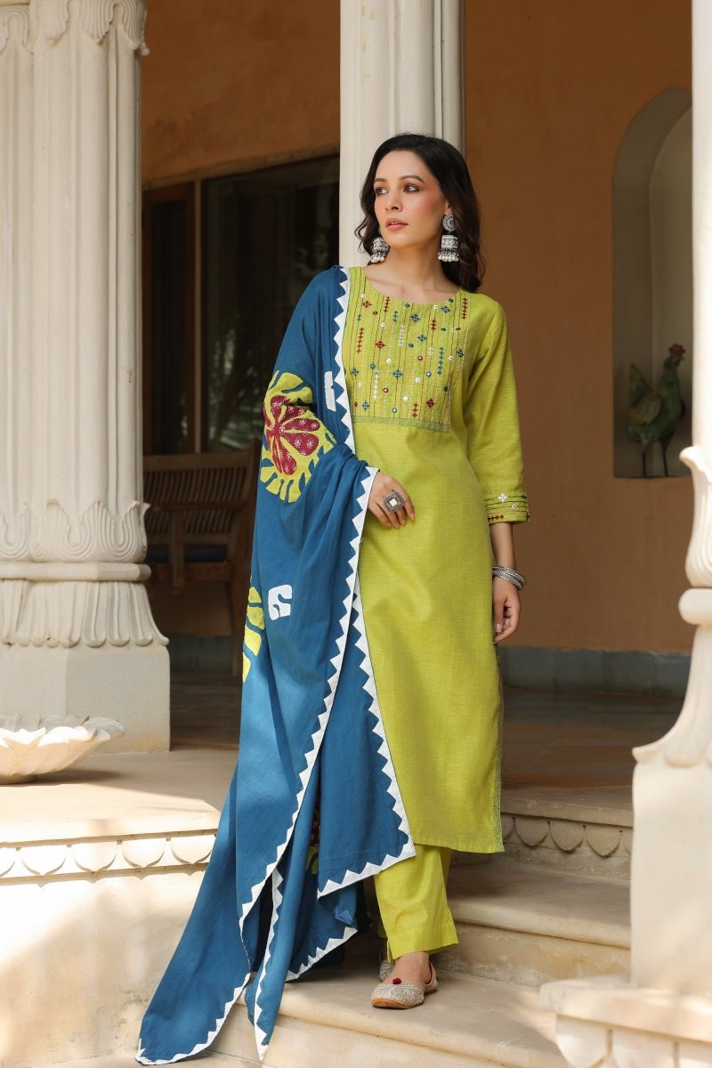 PAYAL Khadi Silk Straight Suit Set - Payal